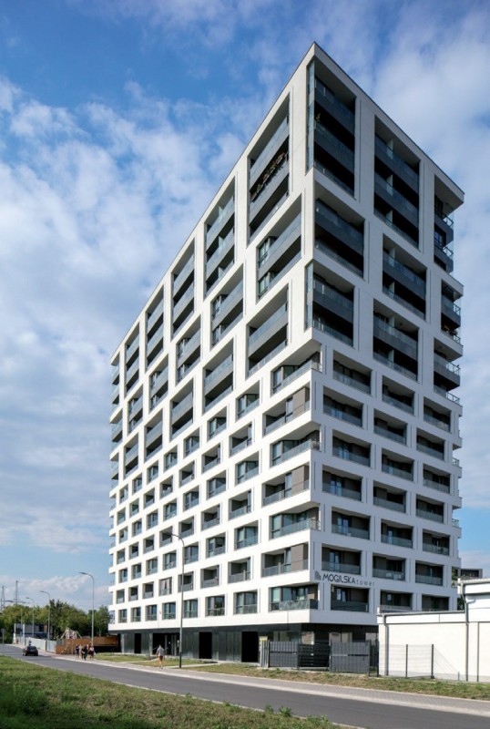 Nagroda główna w kategorii
„Budynek wielorodzinny
nowy” – Mogilska Tower
w Krakowie. Fot. Baumit