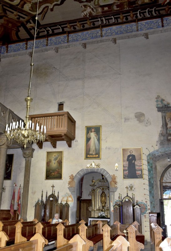 Szydłowiec, kościół pw. św. Zygmunta, rytowany projekt
na ścianie nawy. Fot. ze zbiorów WUOZ w Radomiu